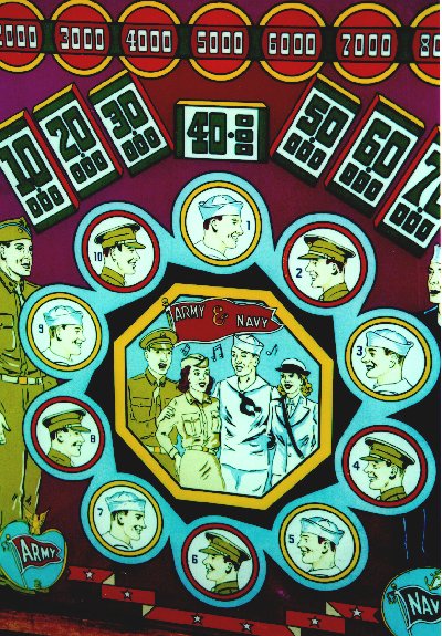 Army & Navy backglass